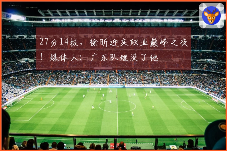 27分14板，徐昕迎来职业巅峰之夜！媒体人：广东队埋没了他